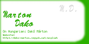 marton dako business card