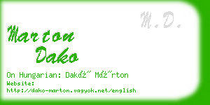 marton dako business card